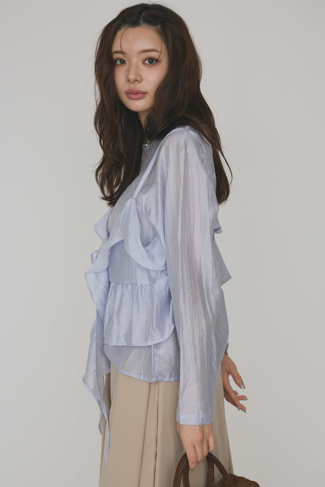 [予約]ドレープフリルシアーレーヤードトップス