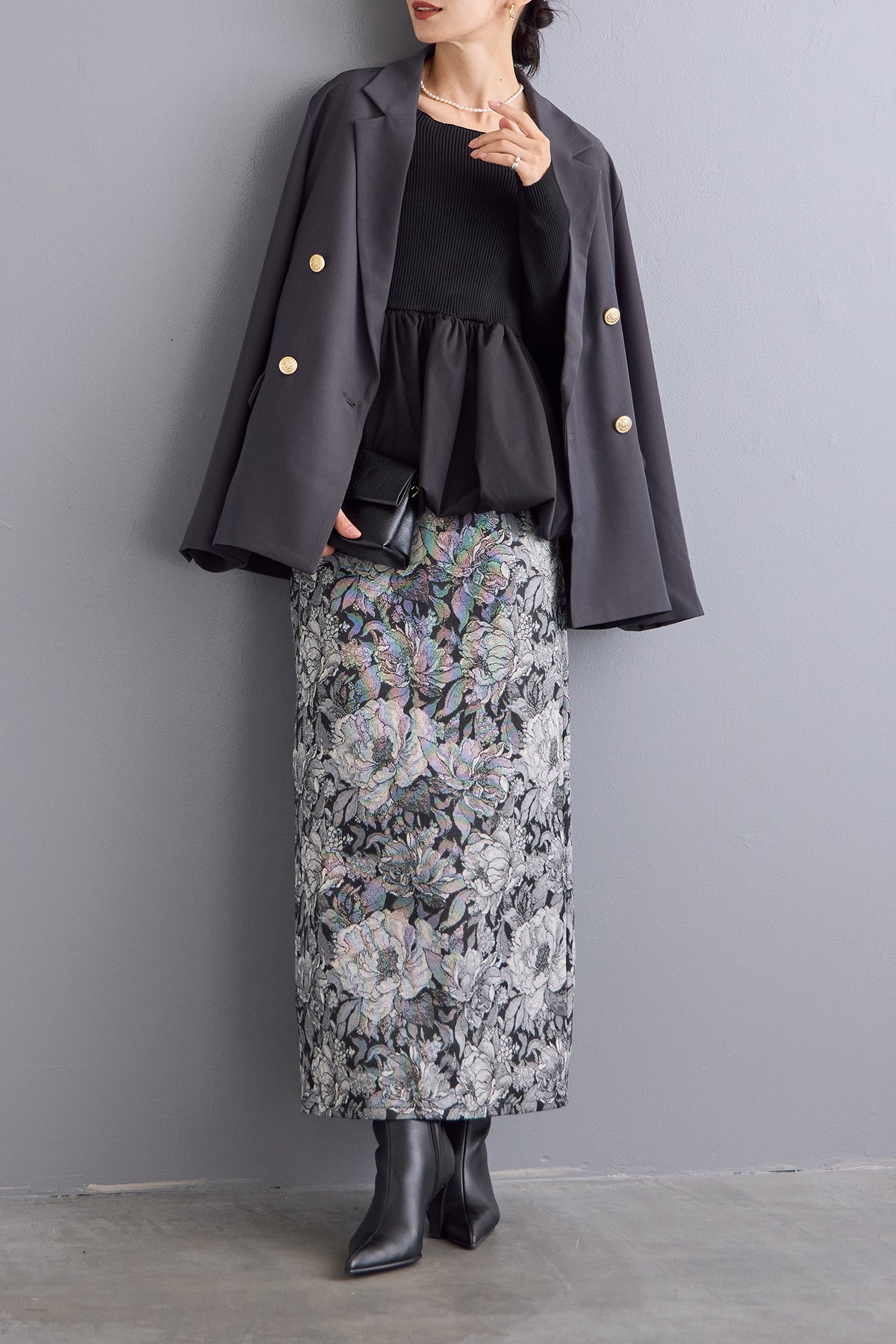 予約]ゴブラン柄ストレートスカート – Frene