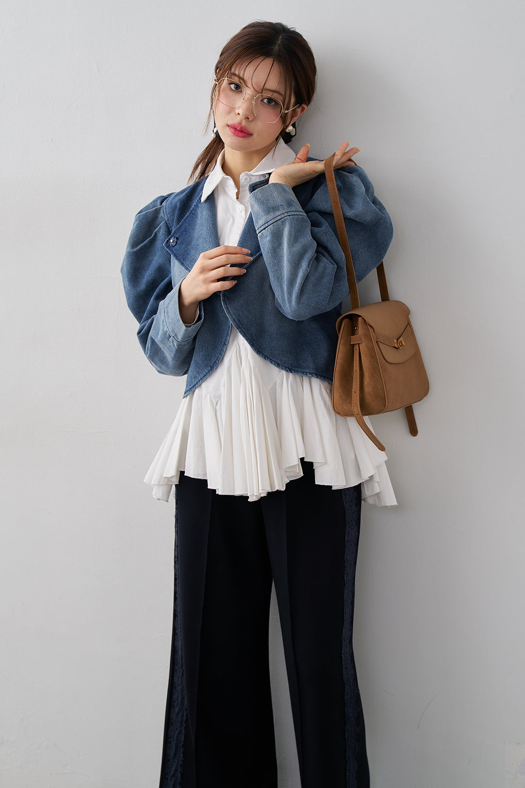 [予約]パフスリーブショートデニムジャケット