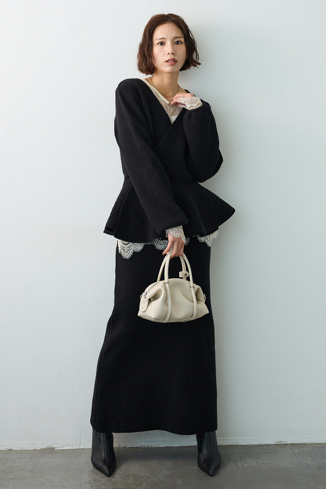 [予約]カシュクールフレアニットスカートセットアップ