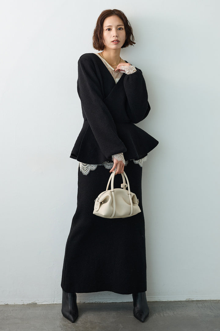 [予約]カシュクールフレアニットスカートセットアップ