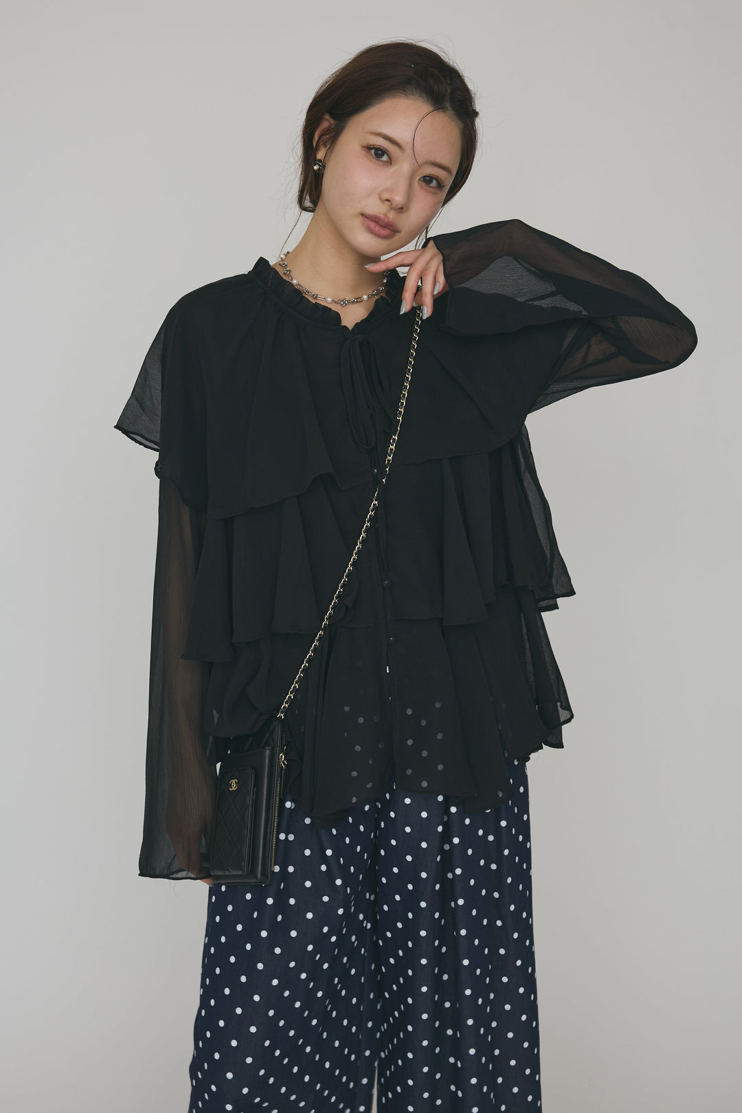 [予約]エアリーシフォンティアードブラウス