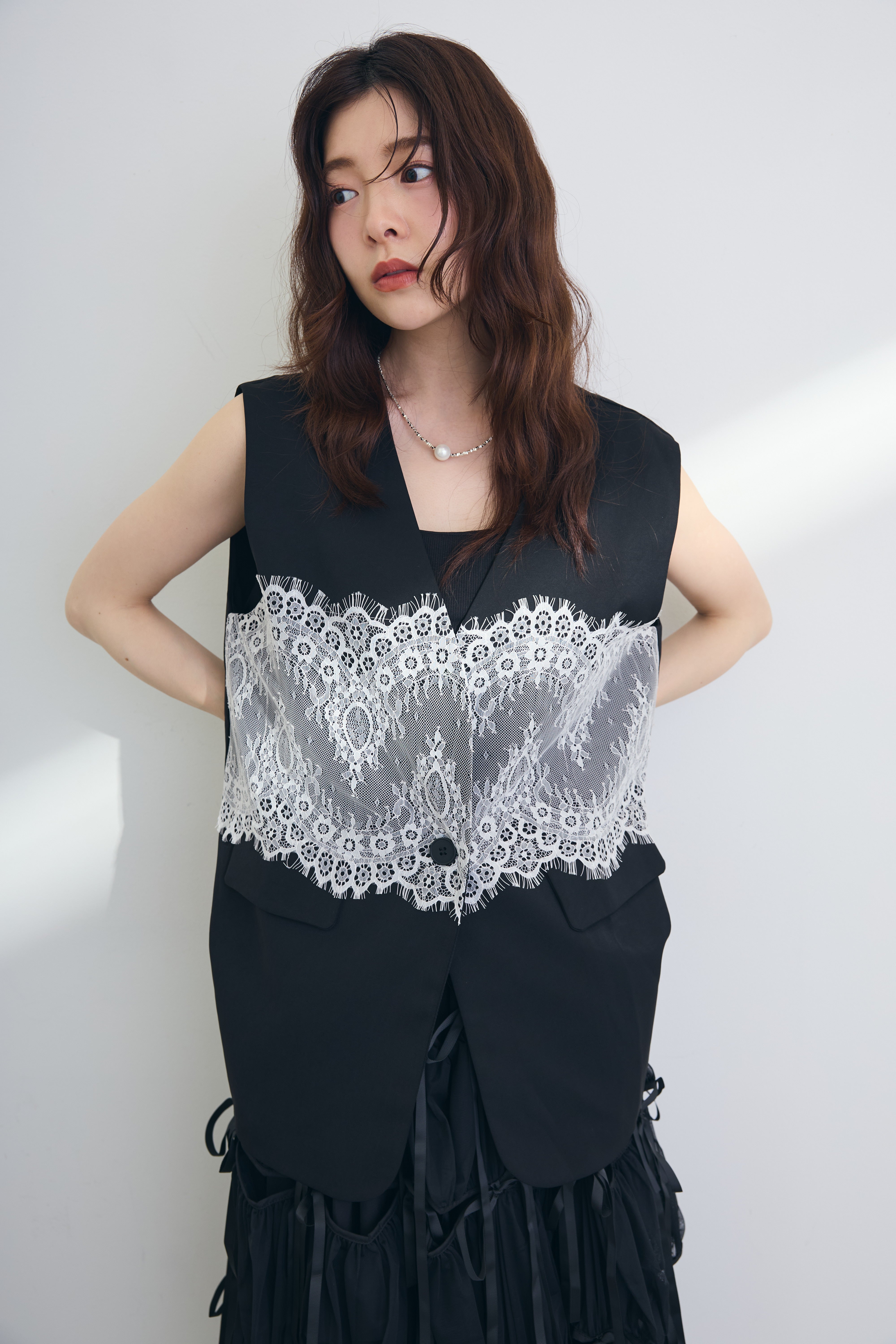 Frene テディボアウエストドロストベスト Vest – Frene