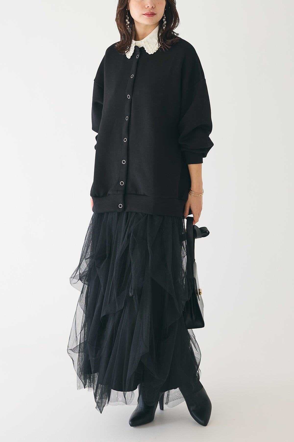 予約]フロントスナップボンディングカーデ – Frene