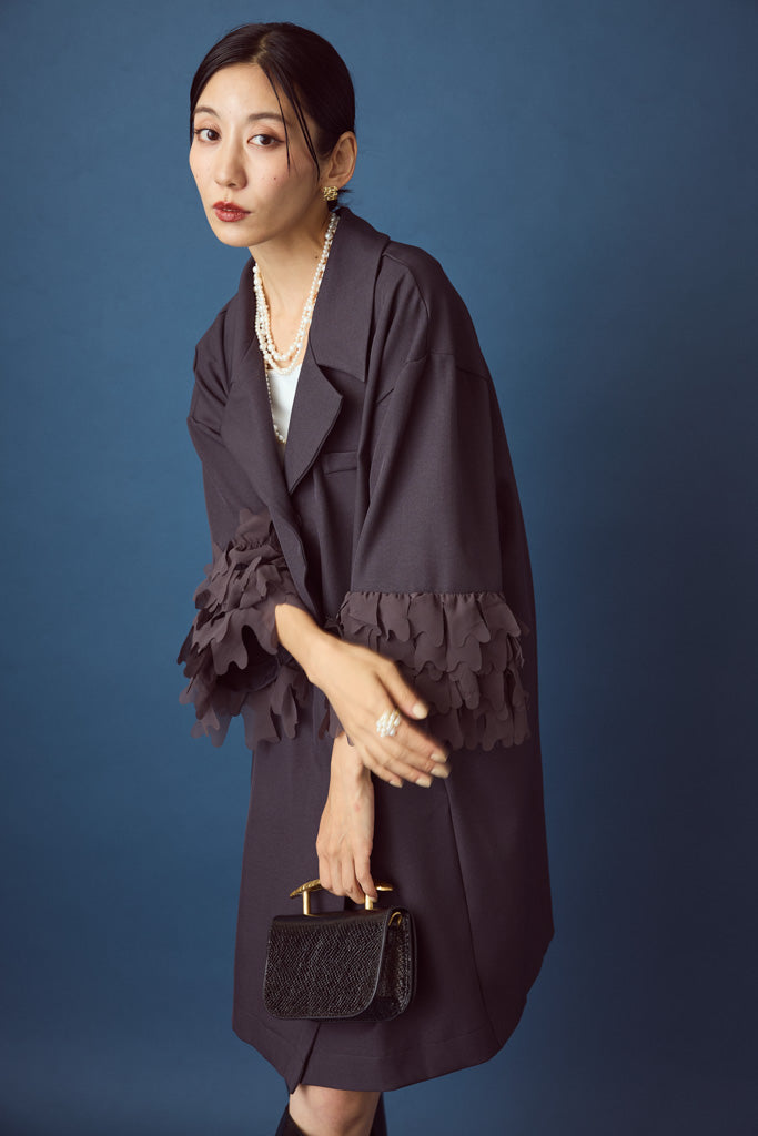 リボンジャガードジャケット　ブラック　Frene Jacket – Frene