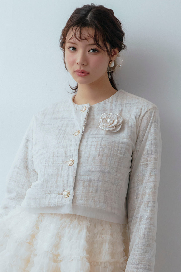 [予約]モノトーンフラワーコサージュ