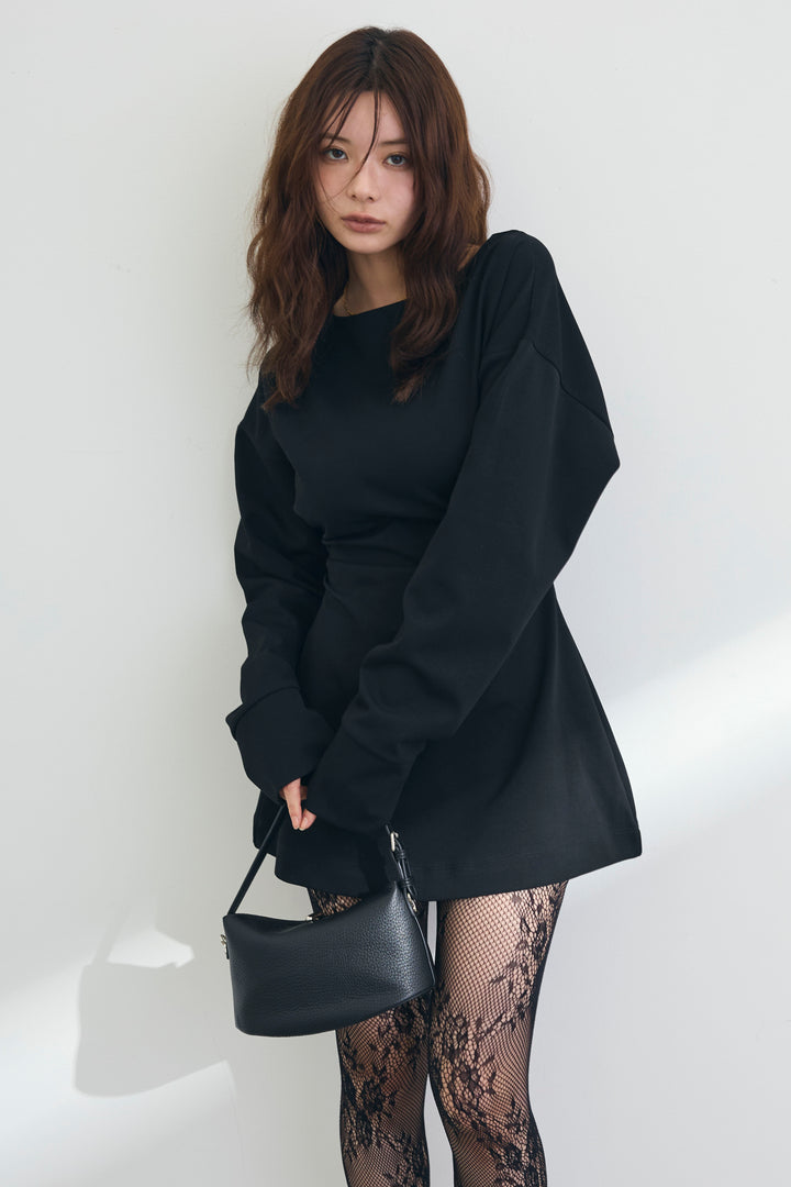 [予約]バックリボンモチーフ美ラインミニワンピ
