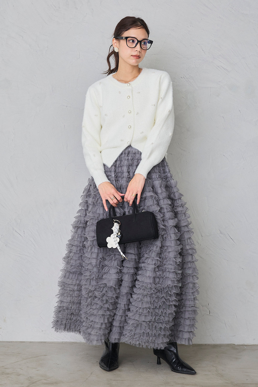 [予約]ミックスパールシャギーコーディガン