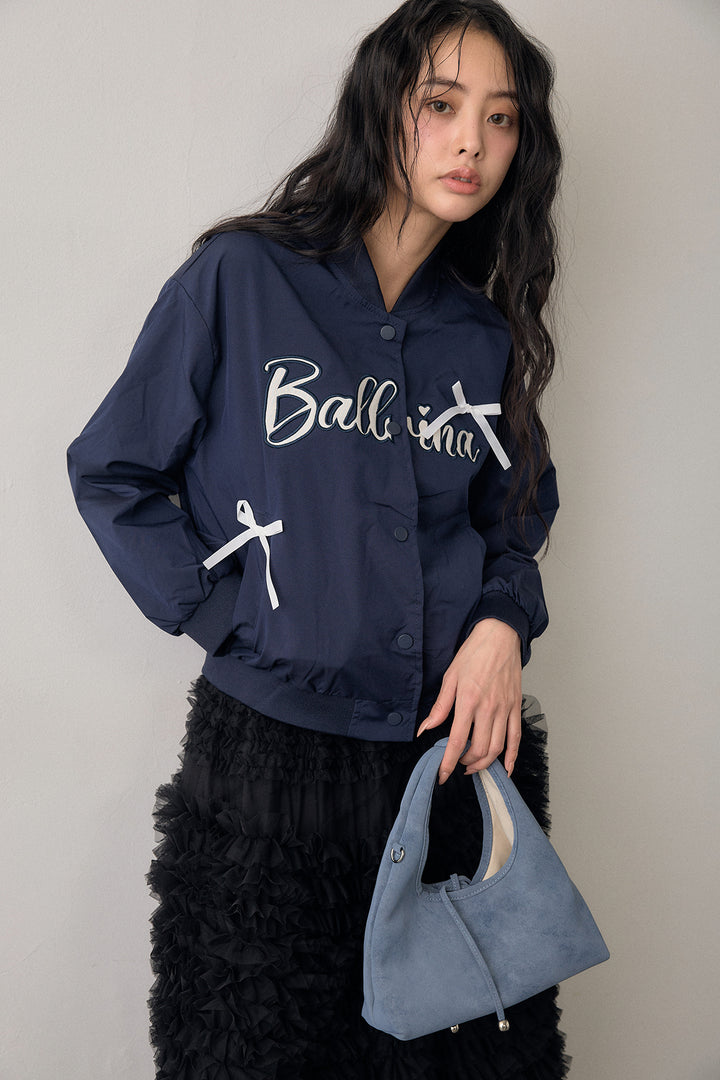 [予約/SET]ballerinaリボンブルゾン+ホイップチュールティアードスカート(2set)