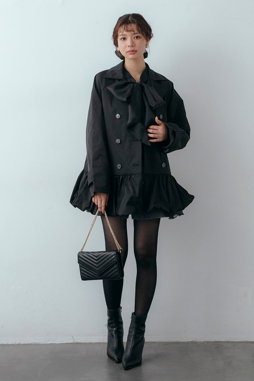 [予約]バルーンヘムミディ丈トレンチコート