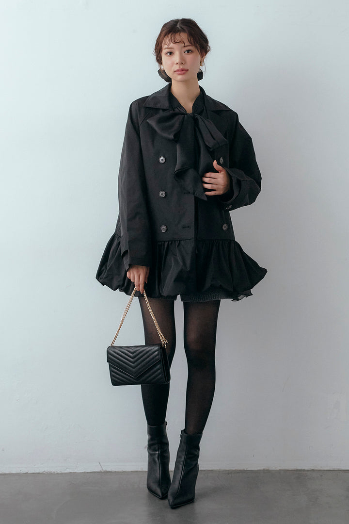 [予約]バルーンヘムミディ丈トレンチコート