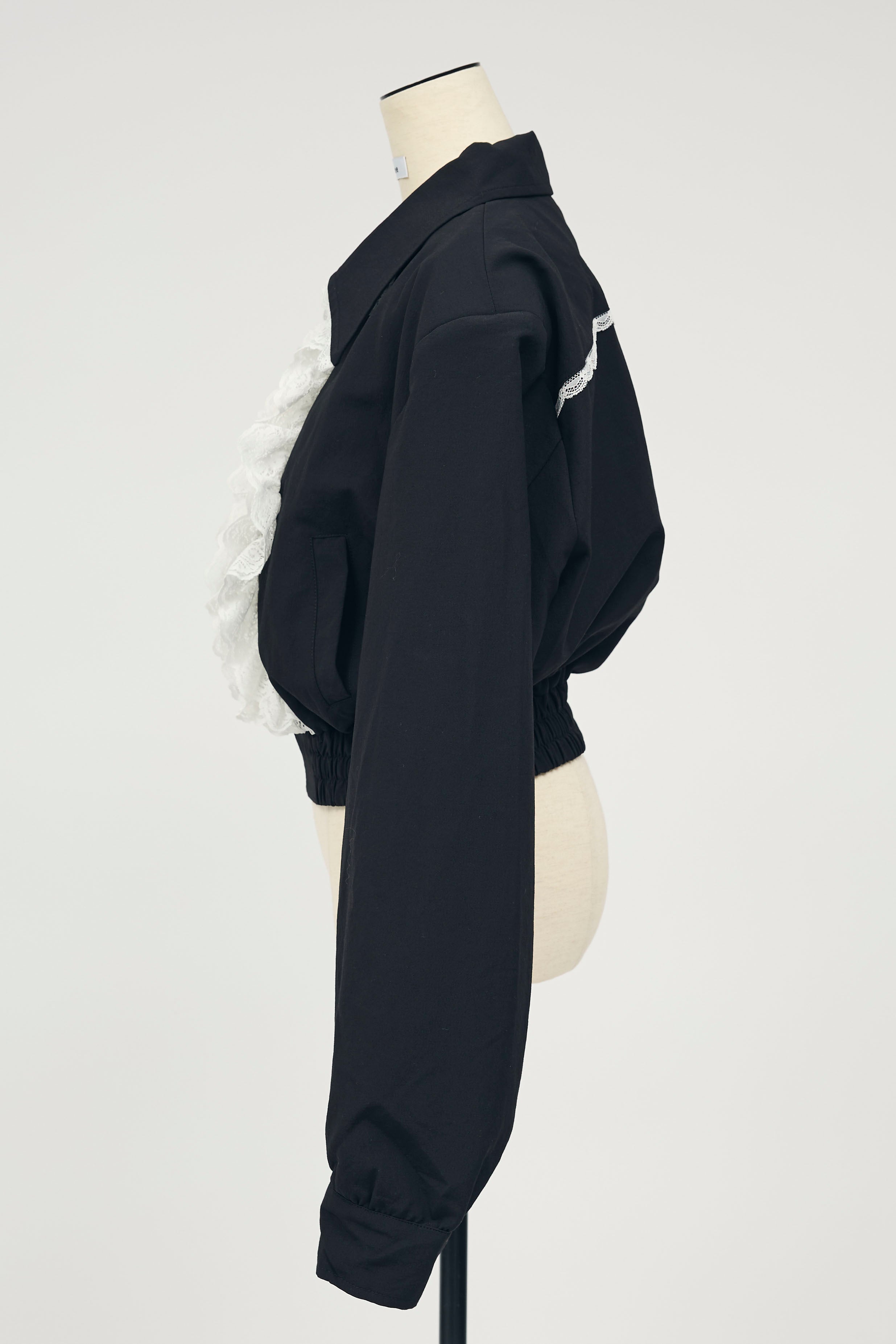 リボンジャガードジャケット　ブラック　Frene リボンジャガードジャケット ブラック Frene Jacket – Frene