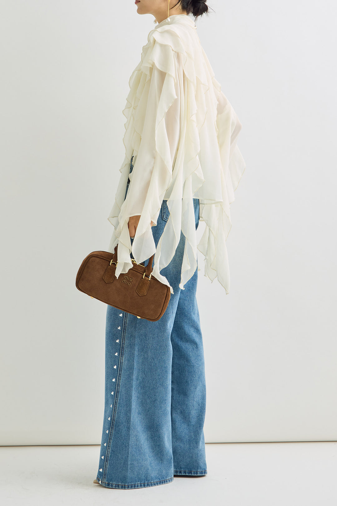 [予約]シフォンツイストラッフルブラウス