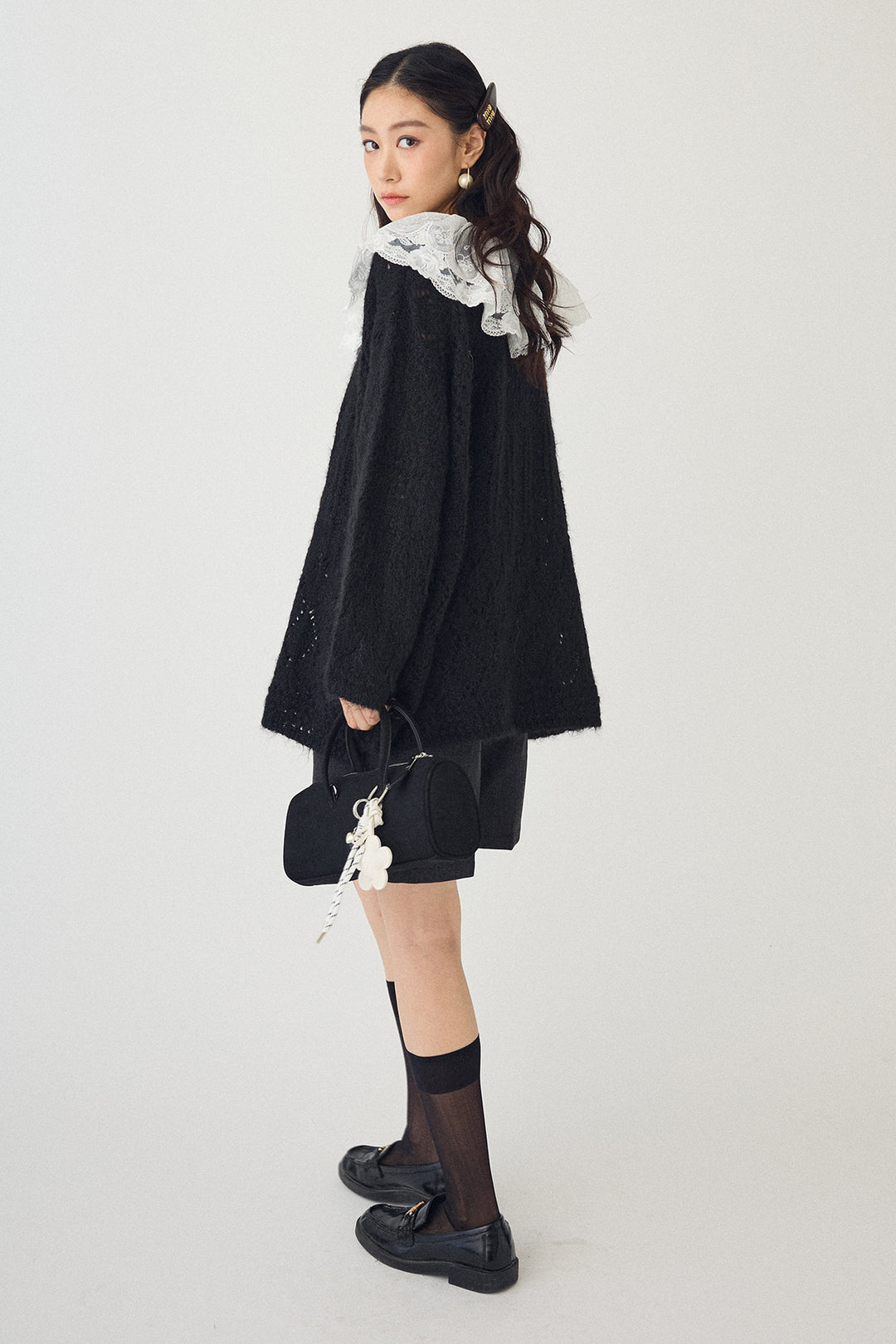 [予約/SET]ダブルレースカラードッキングニット+ウールタッチセンタープレスハーフパンツ(2set)