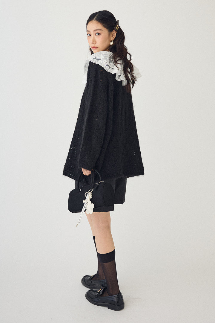 [予約/SET]ダブルレースカラードッキングニット+ウールタッチセンタープレスハーフパンツ(2set)