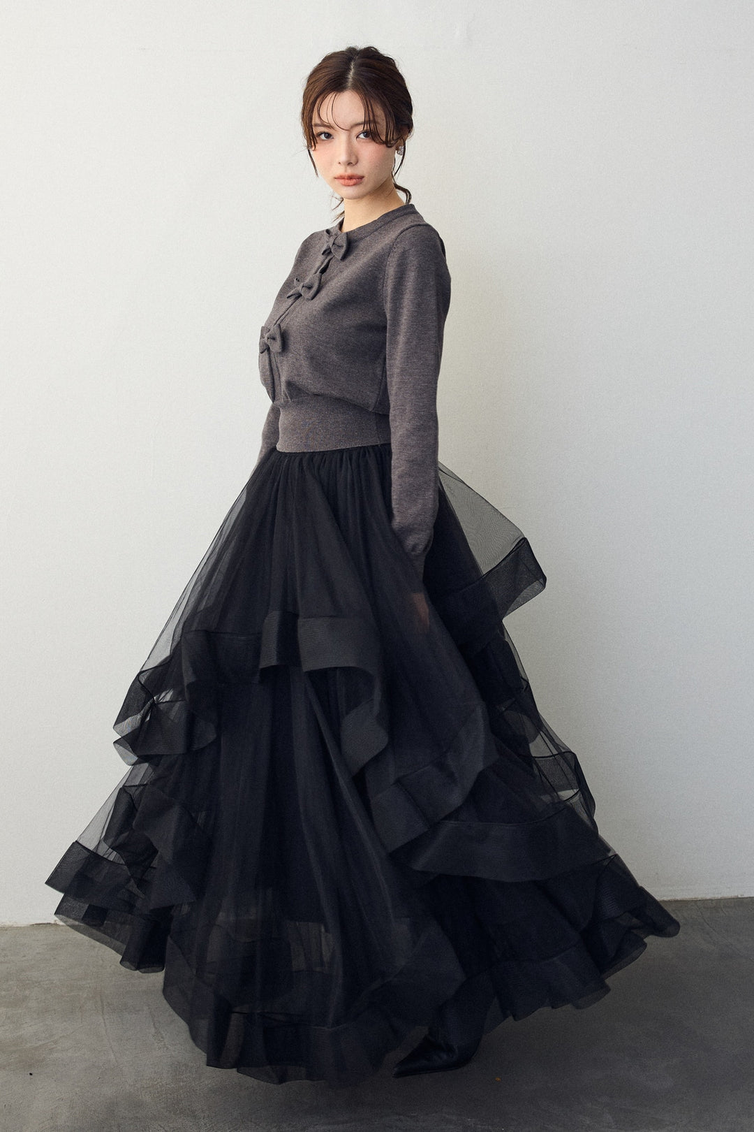 [予約]フロントリボンモチーフカーデ