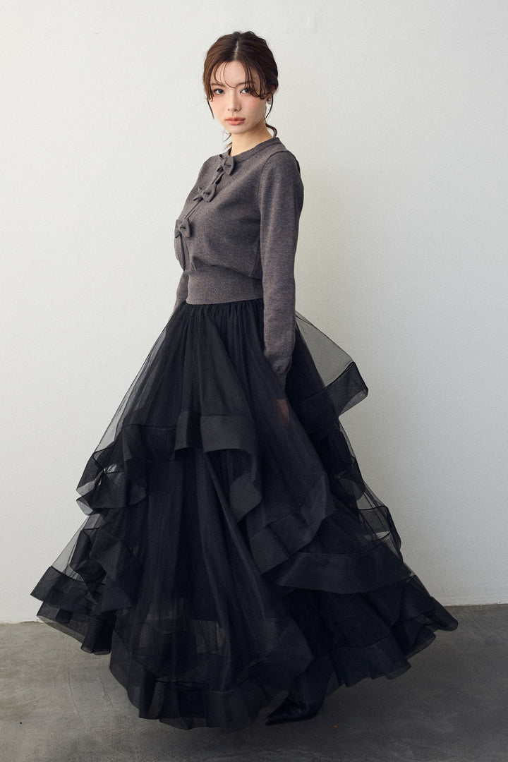 [予約]フロントリボンモチーフカーデ