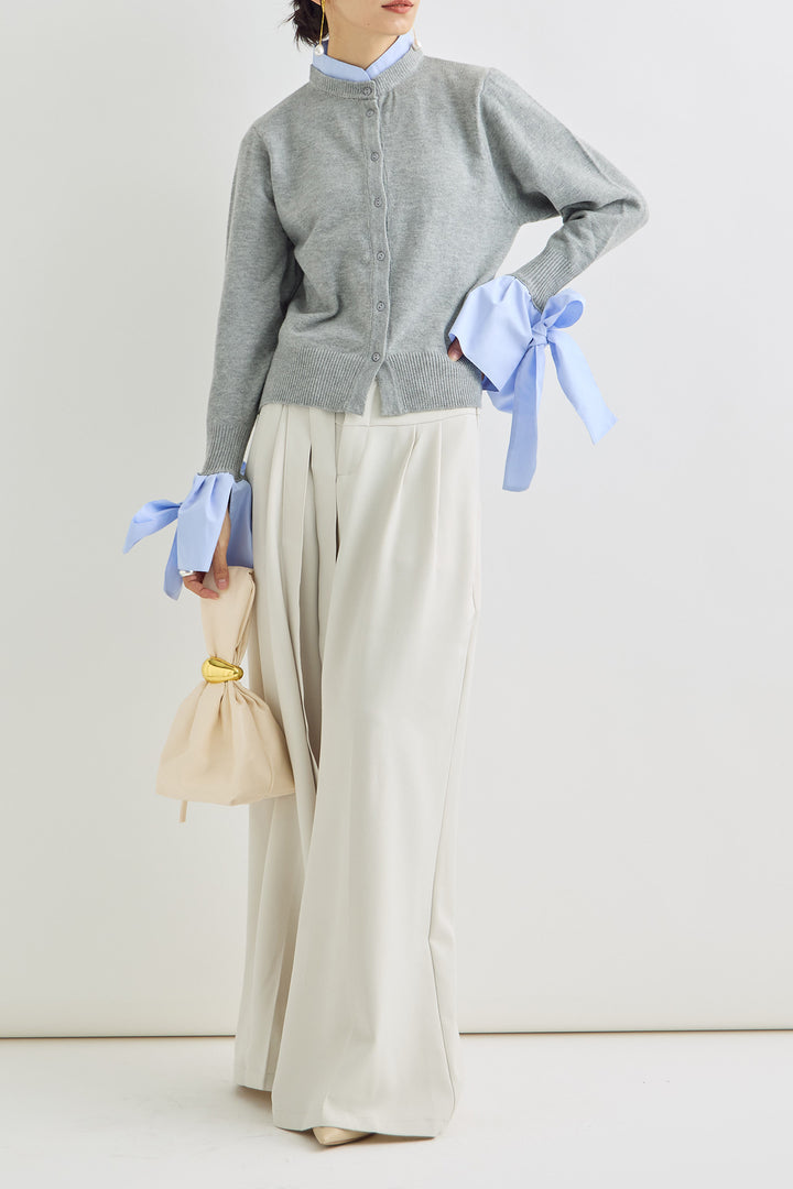 [予約]とろみタックハイウエストタックワイドパンツ