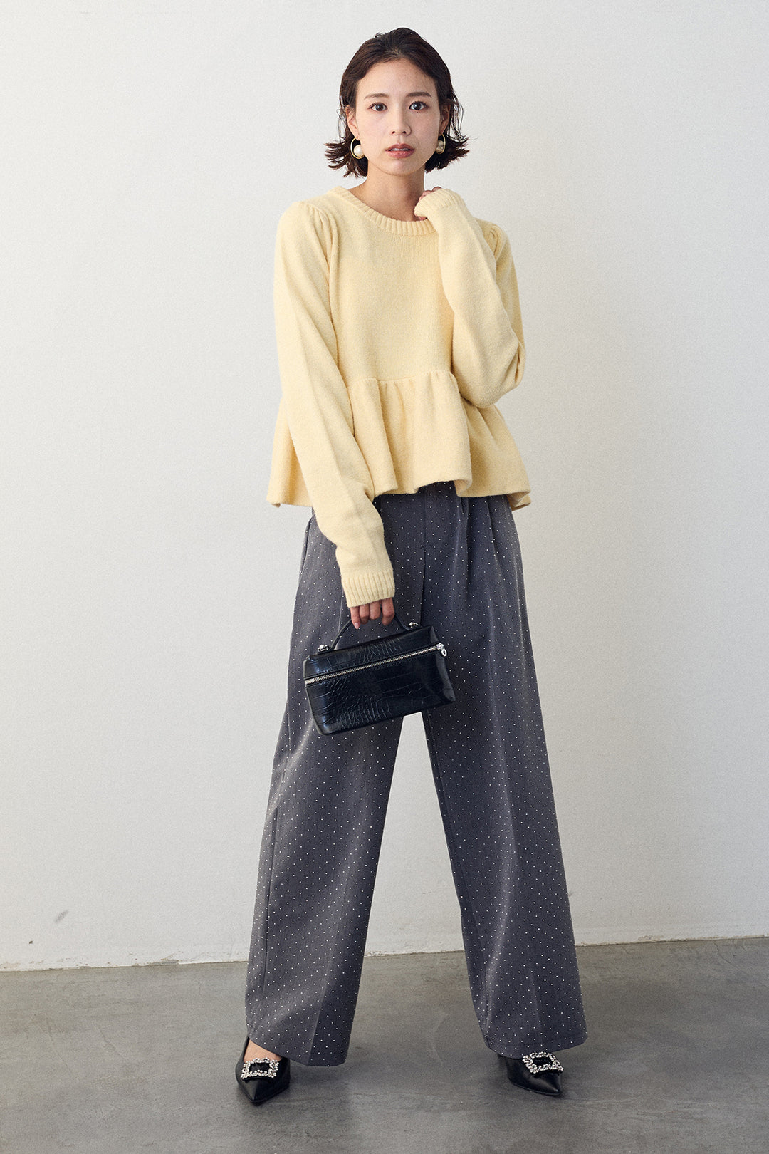 [予約]ラインストーンストレートパンツ