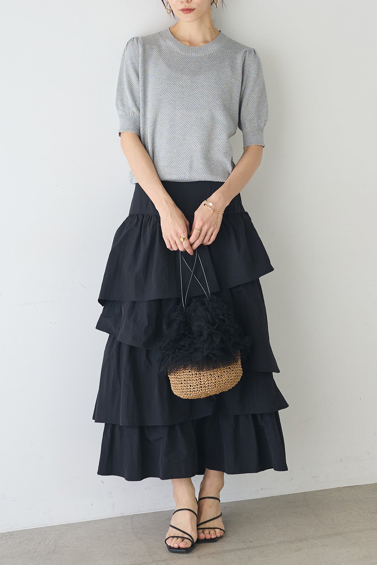 予約]ランダムフリルティアードスカート – Frene