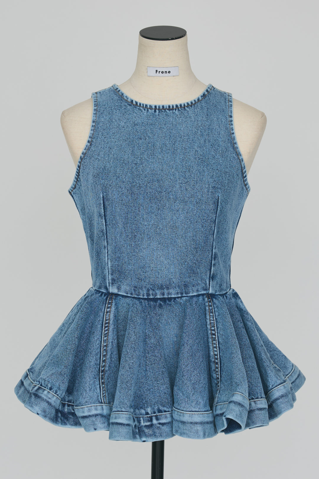 [予約]デニムペプラムバックZIPトップス