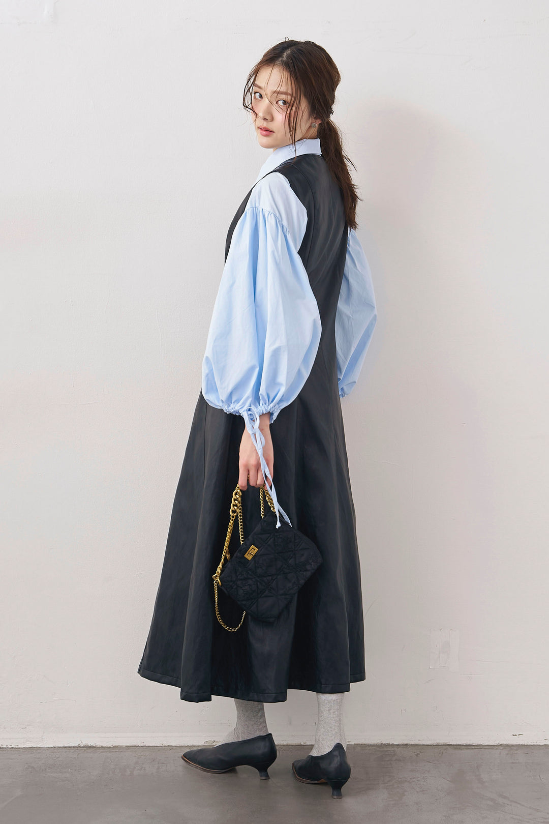 [予約]ワイドスリーブドロストクロップドシャツ