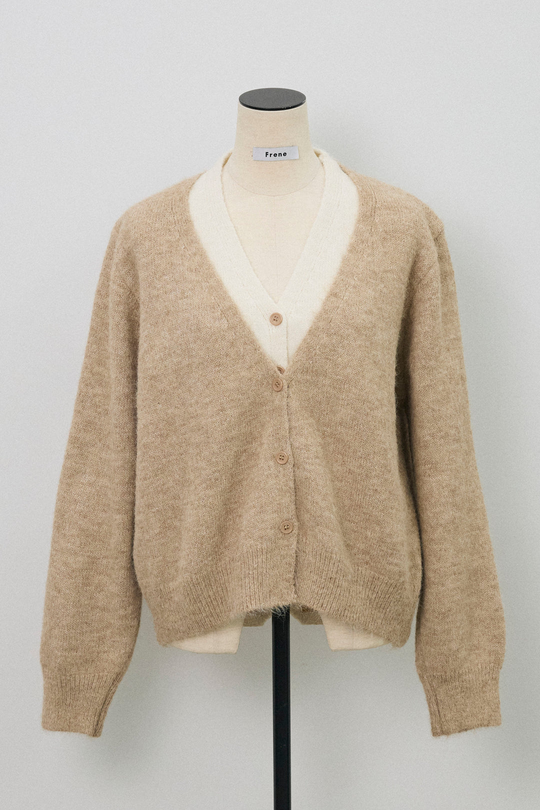 [予約]配色レイヤードニットカーデ