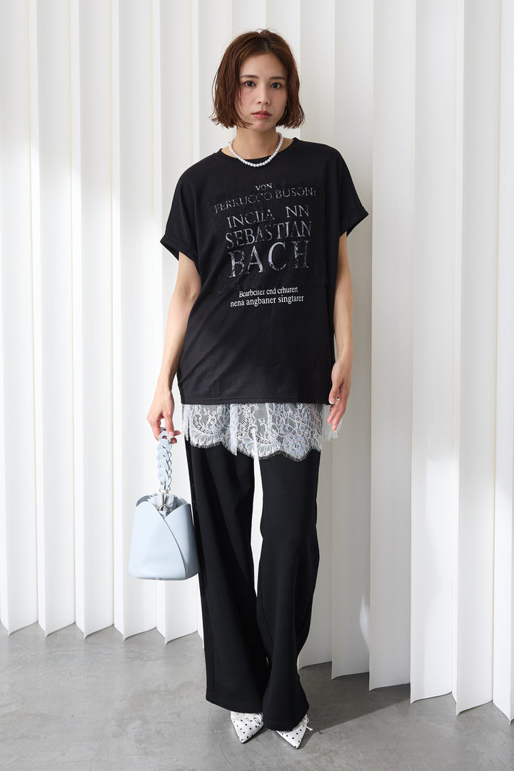 [予約]繊細レースレイヤードパンツ