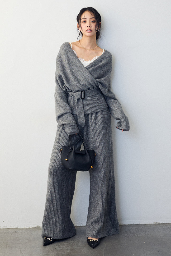 [予約]カシュクール美ラインニットセットアップ