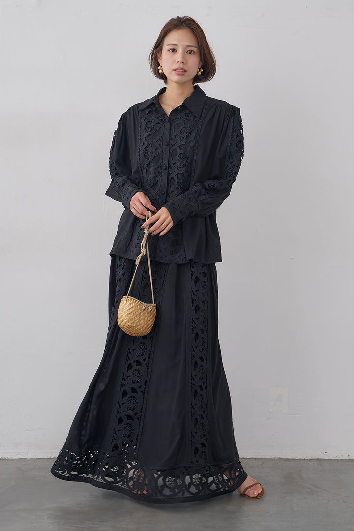 [予約]ヴィンテージライクレースシャツセットアップ