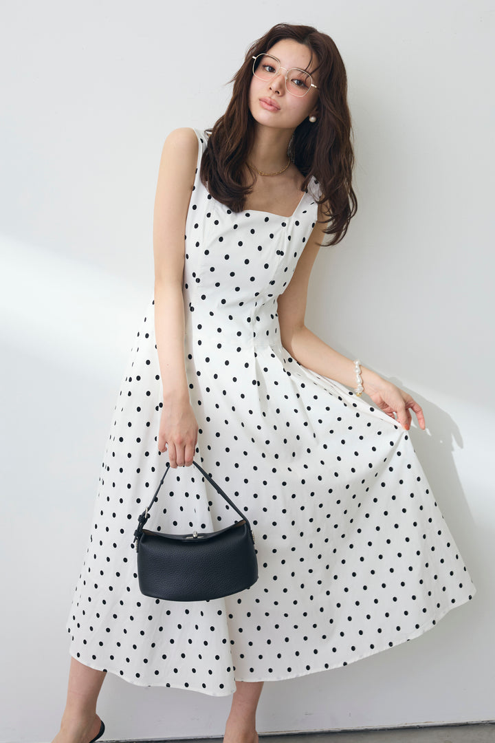 [予約]ドットレトロシルエットワンピース