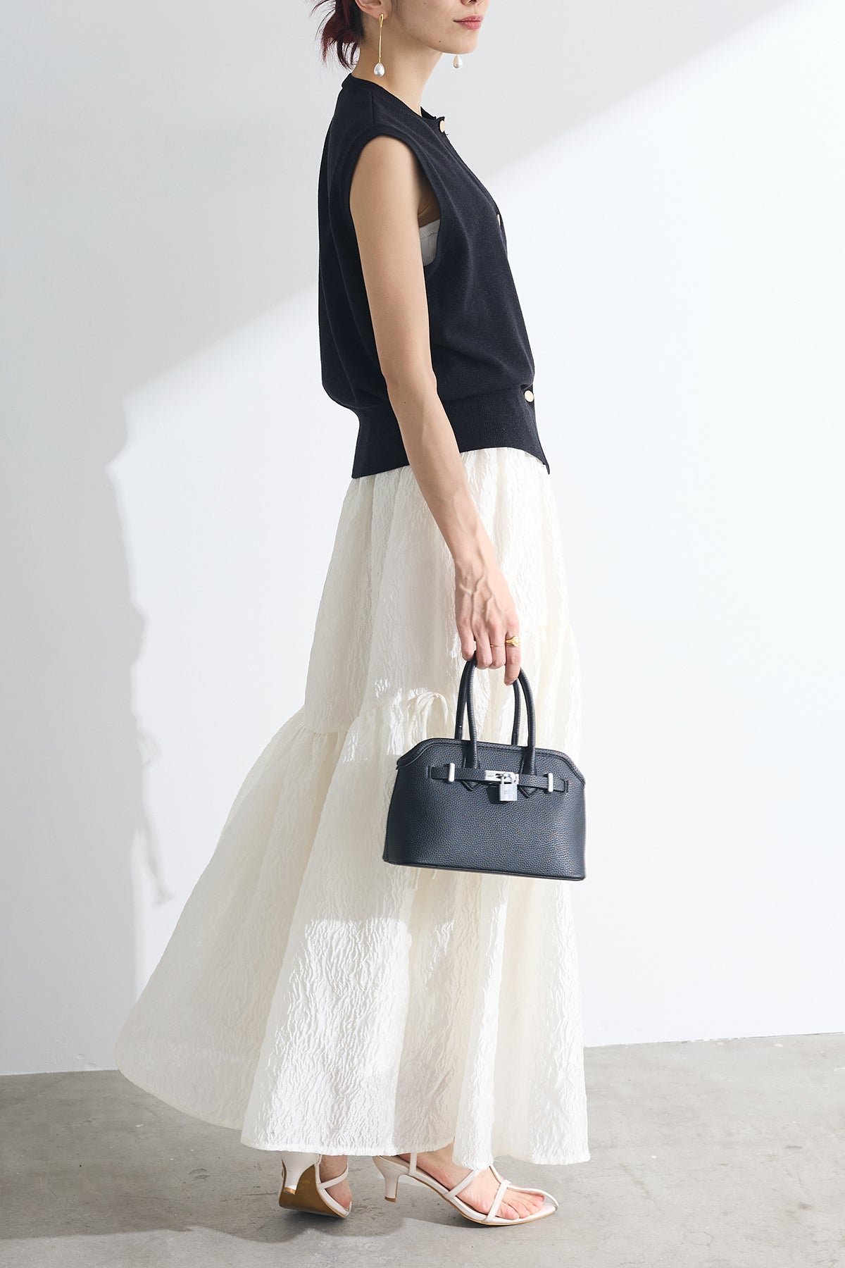 予約]シアージャガードギャザーフレアスカート – Frene