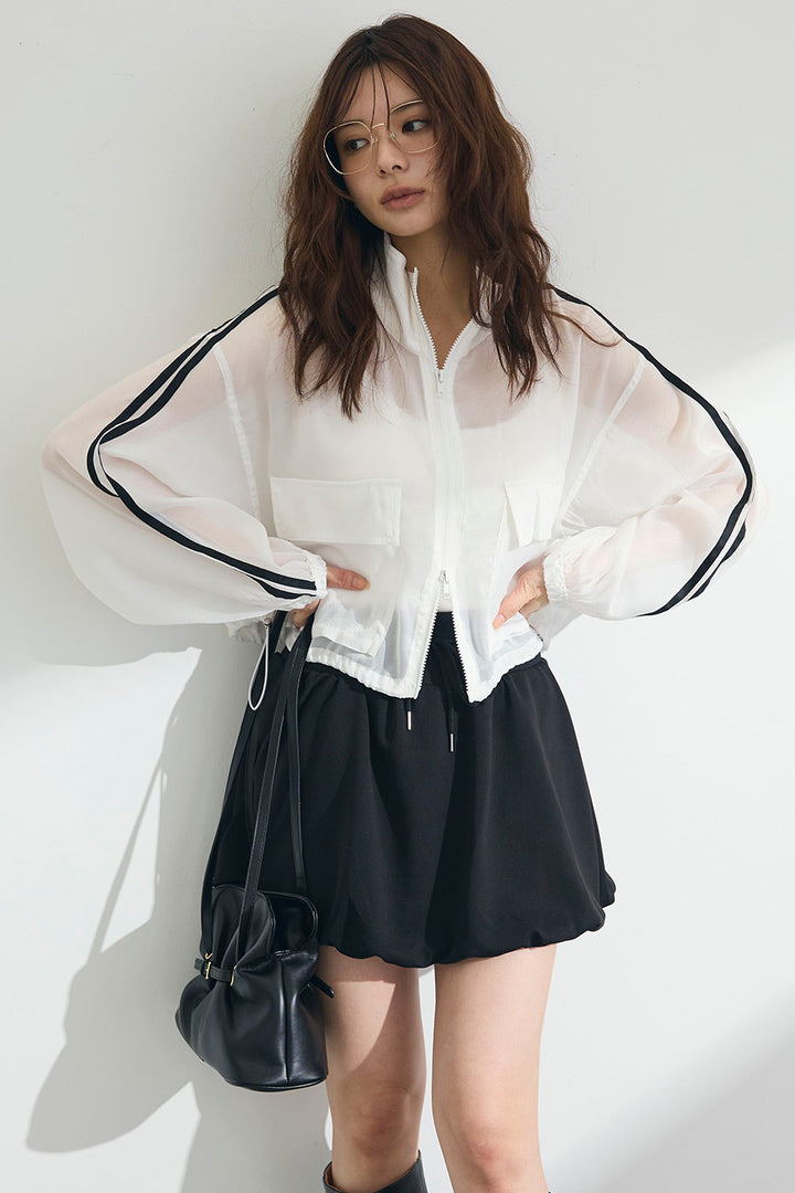 [予約]シアーオーガンジーサイドラインショートブルゾン