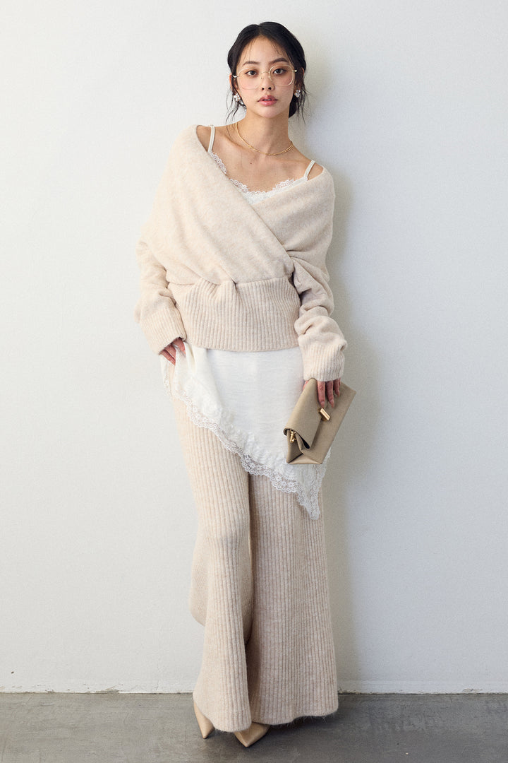 [予約]カシュクール美ラインニットセットアップ