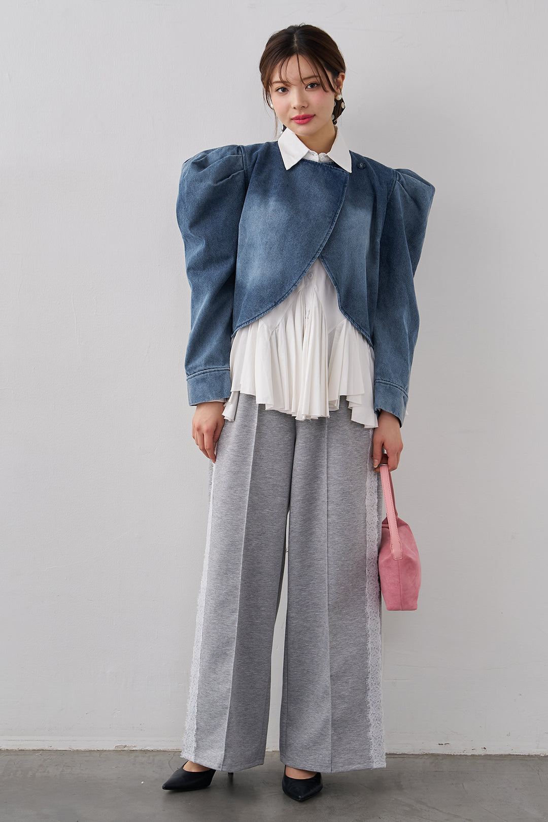 [予約]サイドレースWフェイスカットソーパンツ