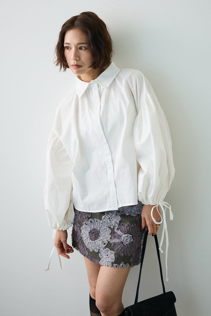 [予約]ワイドスリーブドロストクロップドシャツ