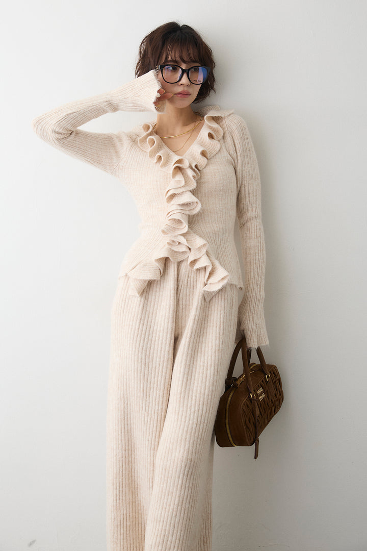 [予約]フロントフリル美ラインニットセットアップ