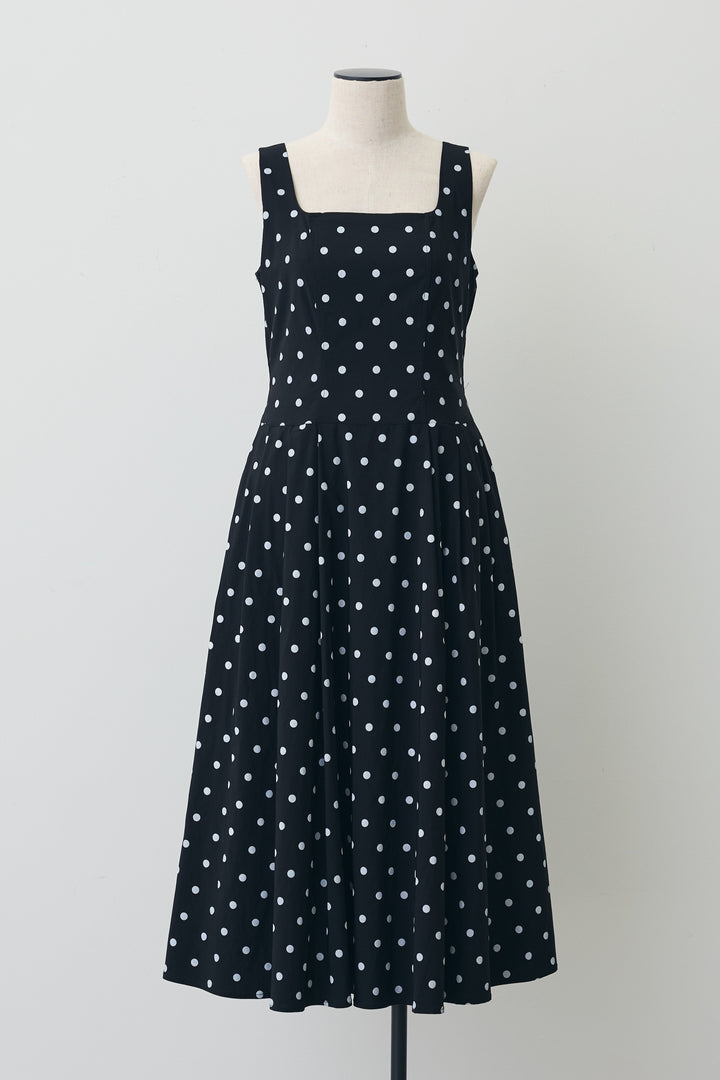 [予約]ドットレトロシルエットワンピース