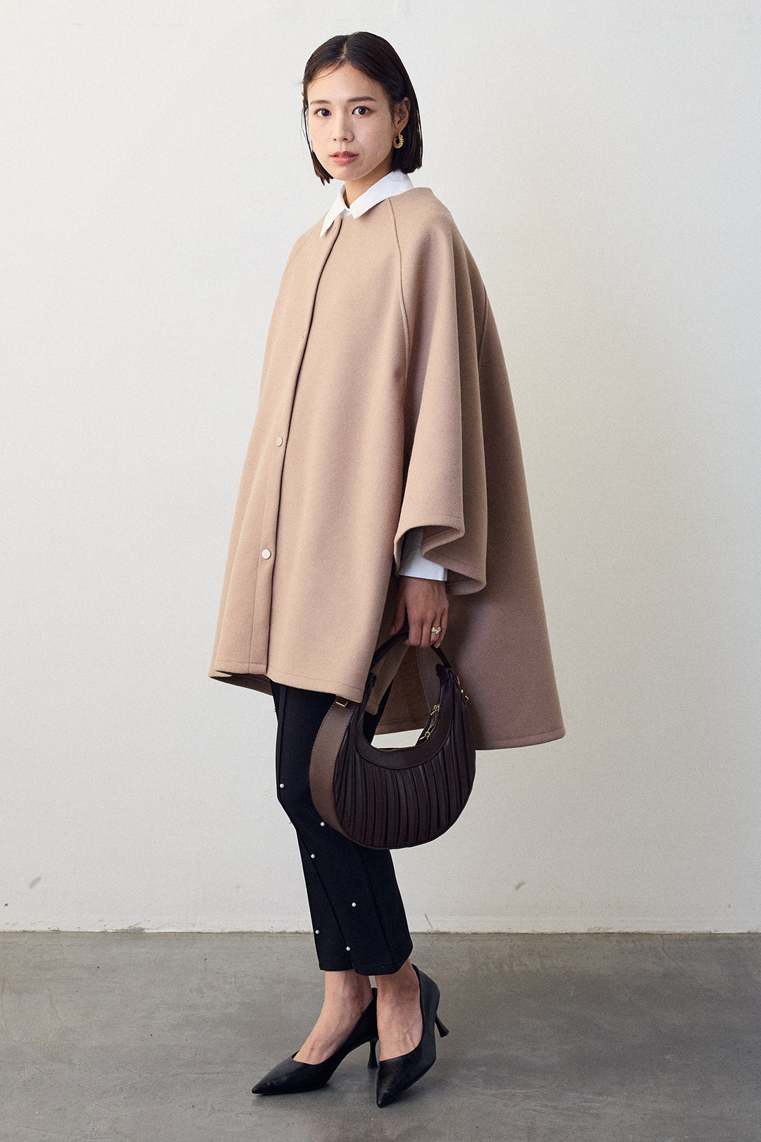 [予約]ウールライクドルマンポンチョコート