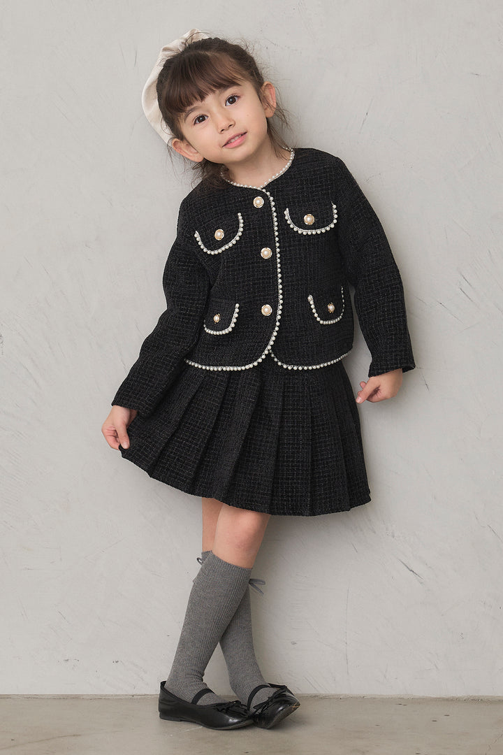 [予約]パールツイードジャケット＋プリーツスカートセット