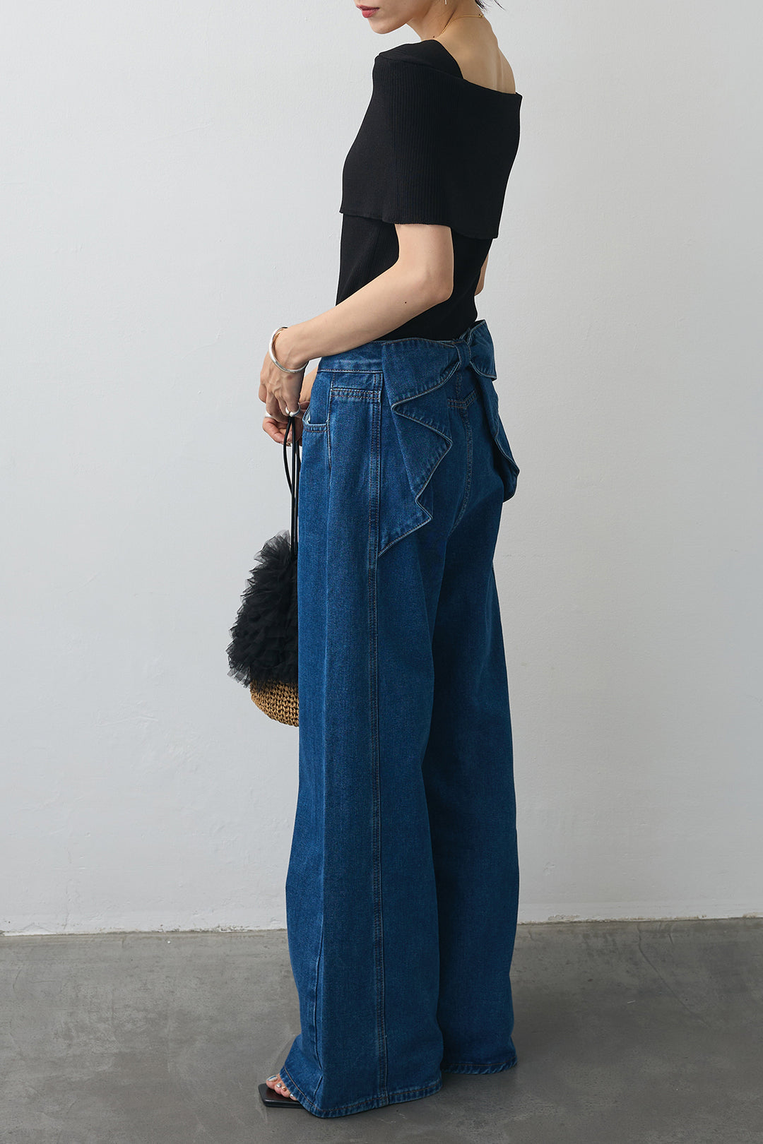 [予約]バックリボンデザインデニムパンツ