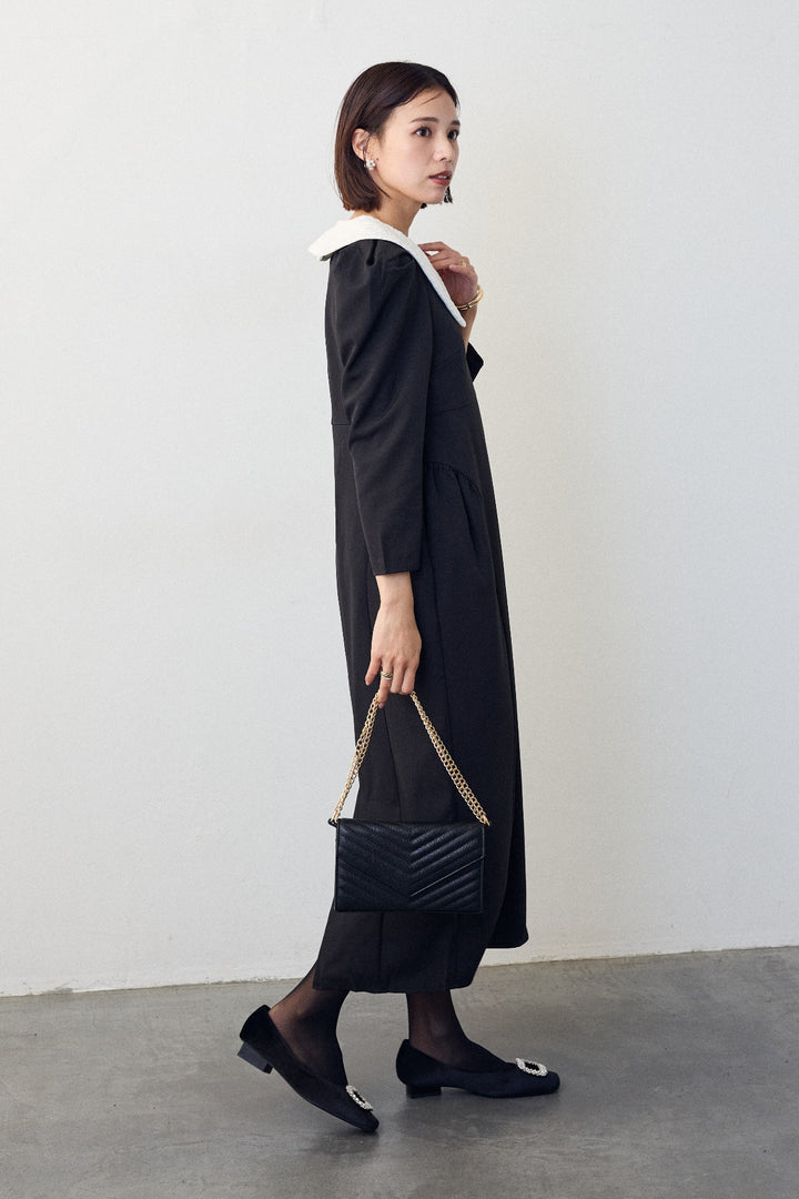 [予約]2wayレースカラーコクーンワンピース