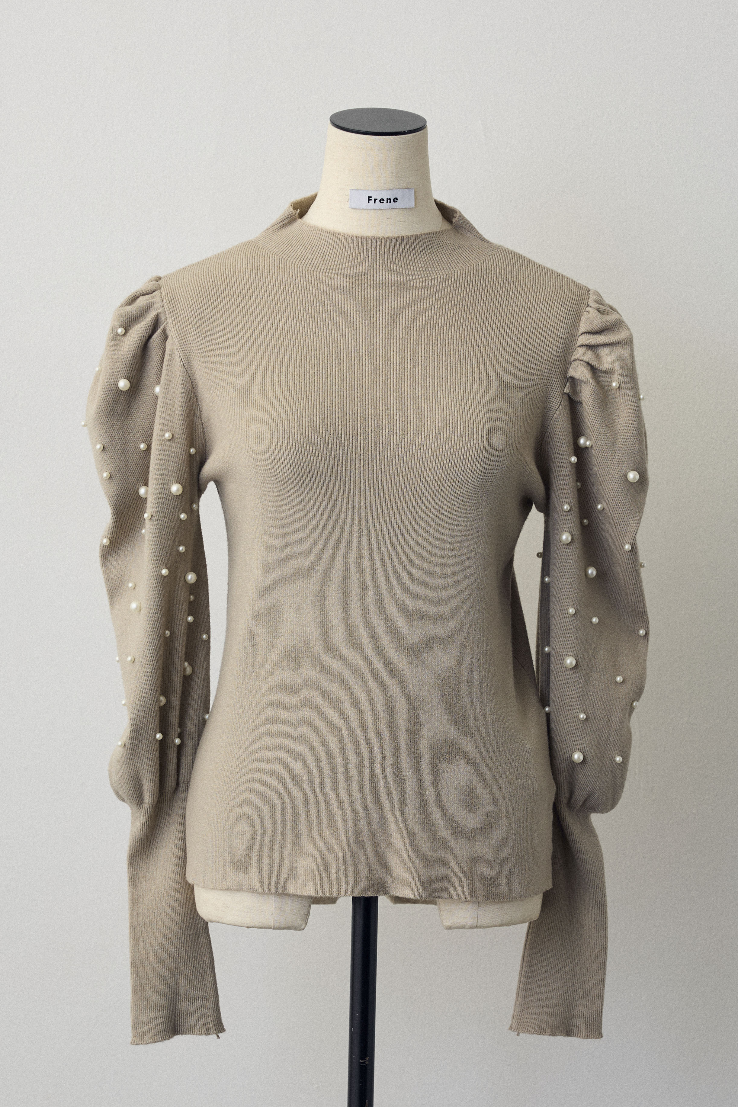 予約]パフスリーブランダムパールニット – Frene