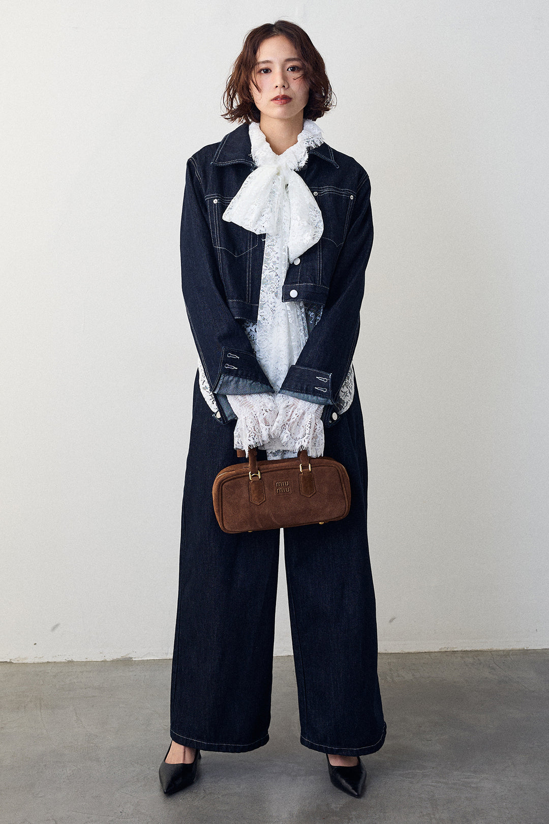 [予約]クロップドデニムセットアップ