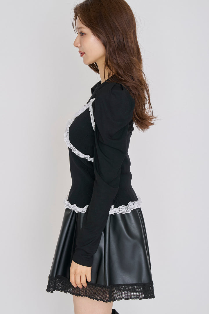 [予約]パフスリーブフリルキャミレイヤードトップス