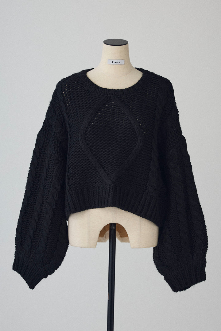 [予約]ローピングケーブルショートニット