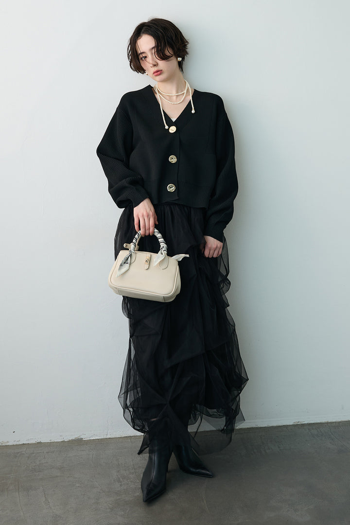 [予約]スポンディッシュBIGボタンクロップドカーデ