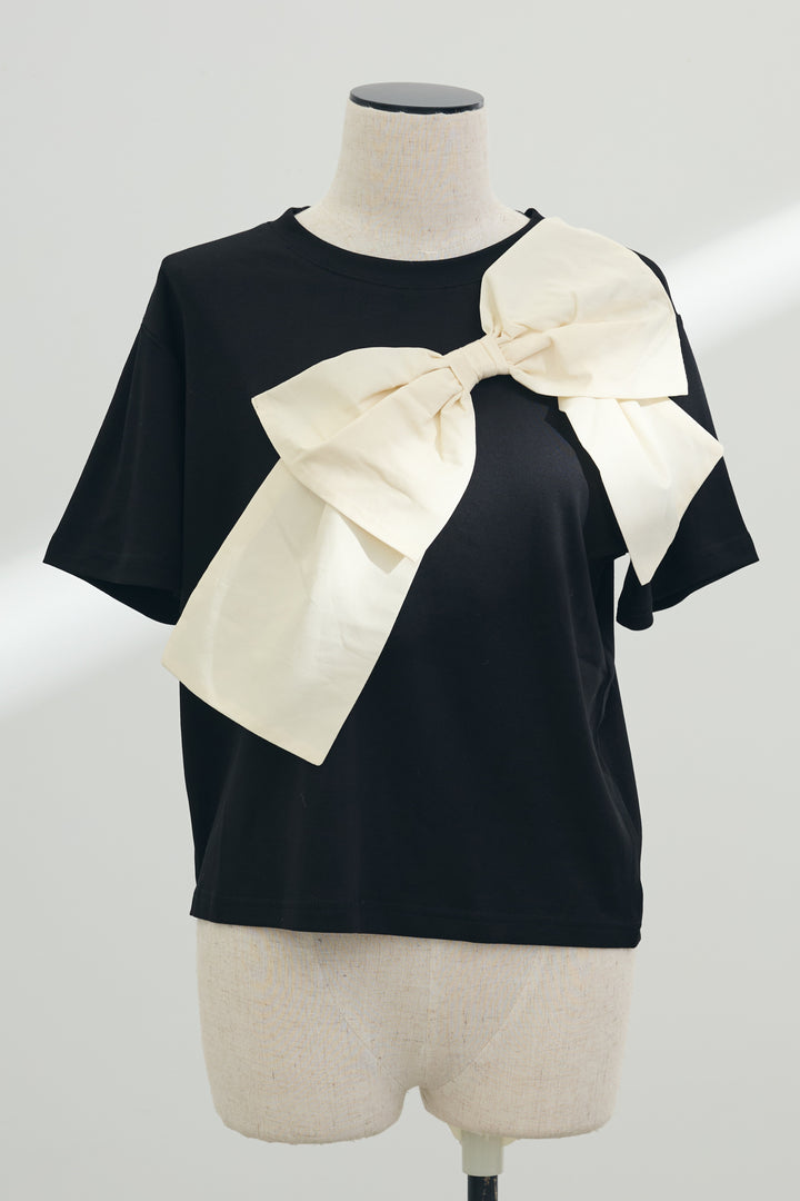 [予約]ショルダーリボンポイントTシャツ