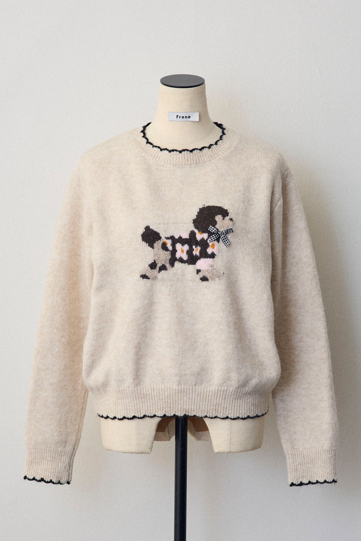 [予約]ドッグジャガードニット