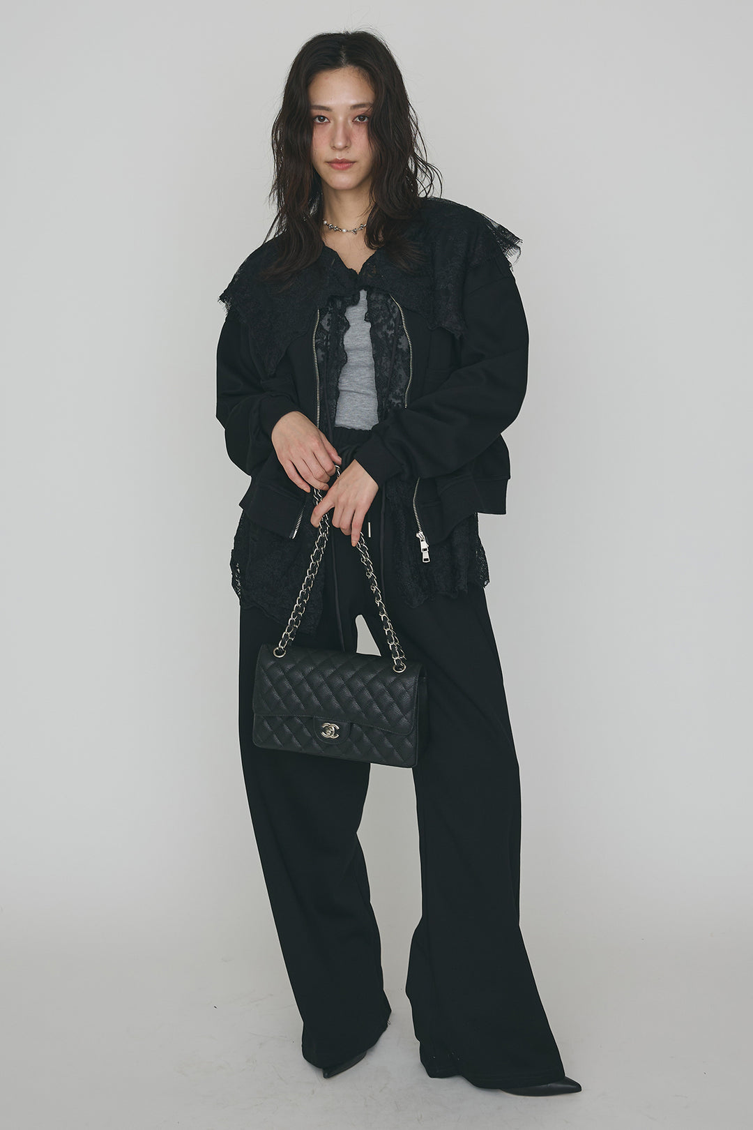 [予約]総レースカラーベストセットスウェットパンツセットアップ